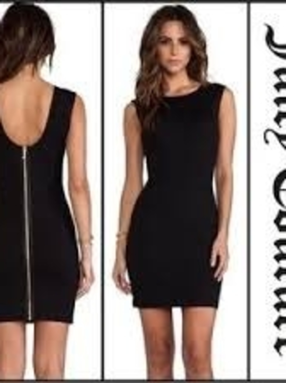 Juicy Couture Black Sleeveless Mini Dress with Back Zip Detail